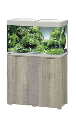 EHEIM Vivaline LED 126 L Ensemble Aquarium 80 Cm Avec Meuble Chêne Gris, éclairage LEDs, Chauffage Et Filtre Interne BioPower 160 -Poissons Aquariums Magasin 160919100945