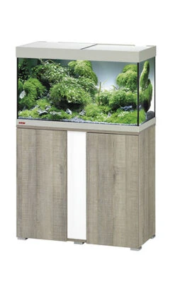 EHEIM Vivaline LED 126 L Ensemble Aquarium 80 Cm Avec Meuble Chêne Gris, éclairage LEDs, Chauffage Et Filtre Interne BioPower 160 -Poissons Aquariums Magasin 160919100952