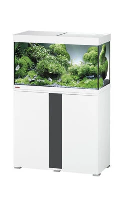 EHEIM Vivaline LED 126 L Ensemble Aquarium 80 Cm Avec Meuble Blanc, éclairage LEDs, Chauffage Et Filtre Interne BioPower 160 -Poissons Aquariums Magasin 160920010911