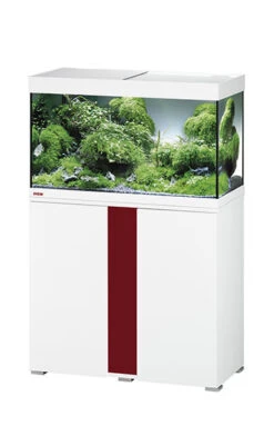 EHEIM Vivaline LED 126 L Ensemble Aquarium 80 Cm Avec Meuble Blanc, éclairage LEDs, Chauffage Et Filtre Interne BioPower 160 -Poissons Aquariums Magasin 160920010916