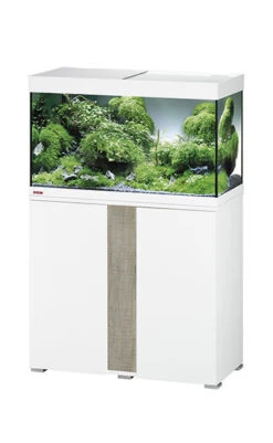 EHEIM Vivaline LED 126 L Ensemble Aquarium 80 Cm Avec Meuble Blanc, éclairage LEDs, Chauffage Et Filtre Interne BioPower 160 -Poissons Aquariums Magasin 160920010927