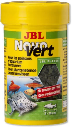 JBL Novo Vert 100 Ml Flocons De Spirulines Au Plancton Pour Poissons Herbivores