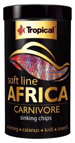 TROPICAL Soft Line Africa Carnivore 250 Ml Nourriture Premium En Chips Pour Poissons Africains Carnivores à Partir De 5 Cm