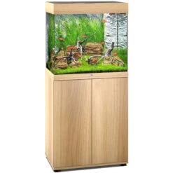 Aquarium JUWEL Lido 120 LED 61 X 41 X 58 Cm 120L - Gris, Blanc, Noir Ou Chêne Clair, Avec Ou Sans Meuble SBX -Poissons Aquariums Magasin aquarium juwel lido 120 led 61 x 41 x 58 cm 120l chene clair avec ou sans meuble sbx