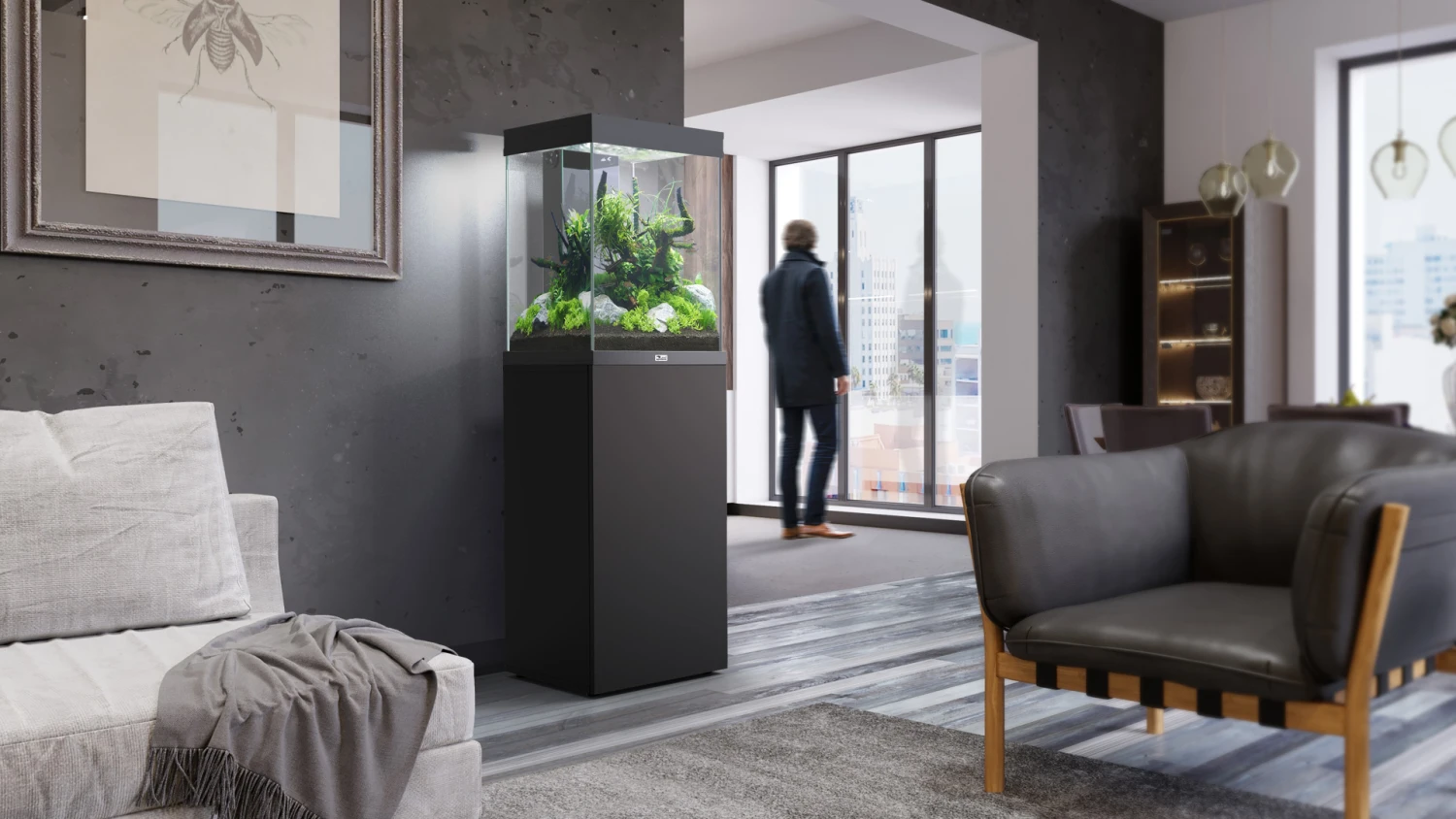 AQUATLANTIS Aqua Tower 96 LED Noir Aquarium équipé 97 L Avec Meuble Une Porte - Dimension : 39,9 X 40,1 X 60,7 Cm 4 AQUATLANTIS Aqua Tower 96 LED Noir Aquarium équipé 97 L Avec Meuble Une Porte - Dimension : 39,9 X 40,1 X 60,7 Cm – Image 2