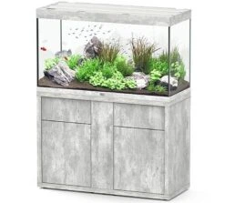 AQUATLANTIS Combinaison Sublime Pro LED 2.0 120 X 50 X 70 Cm Béton Aquarium 400 L Avec Meuble