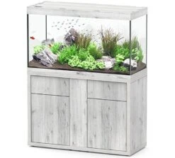 AQUATLANTIS Combinaison Sublime Pro LED 2.0 120 X 50 X 70 Cm Chêne Blanc Aquarium 400 L Avec Meuble