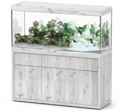 AQUATLANTIS Combinaison Sublime Pro LED 2.0 150 X 50 X 70 Cm ChĂȘne Blanc Aquarium 501 L Avec Meuble