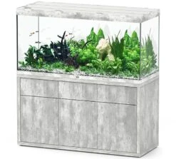 AQUATLANTIS Combinaison Sublime Pro LED 2.0 150 X 60 X 75 Cm Béton Aquarium 648 L Avec Meuble