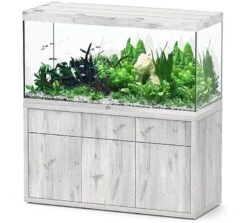 AQUATLANTIS Combinaison Sublime Pro LED 2.0 150 X 60 X 75 Cm Chêne Blanc Aquarium 648 L Avec Meuble