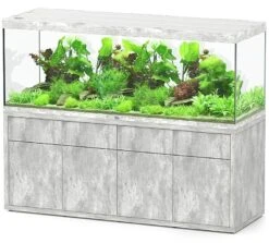 AQUATLANTIS Combinaison Sublime Pro LED 2.0 200 X 70 X 75 Cm Béton Aquarium 1016 L Avec Meuble