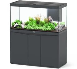 AQUATLANTIS Combinaison Volga 350 Anthracite Mate Aquarium équipé 427 L Avec Meuble Inclus
