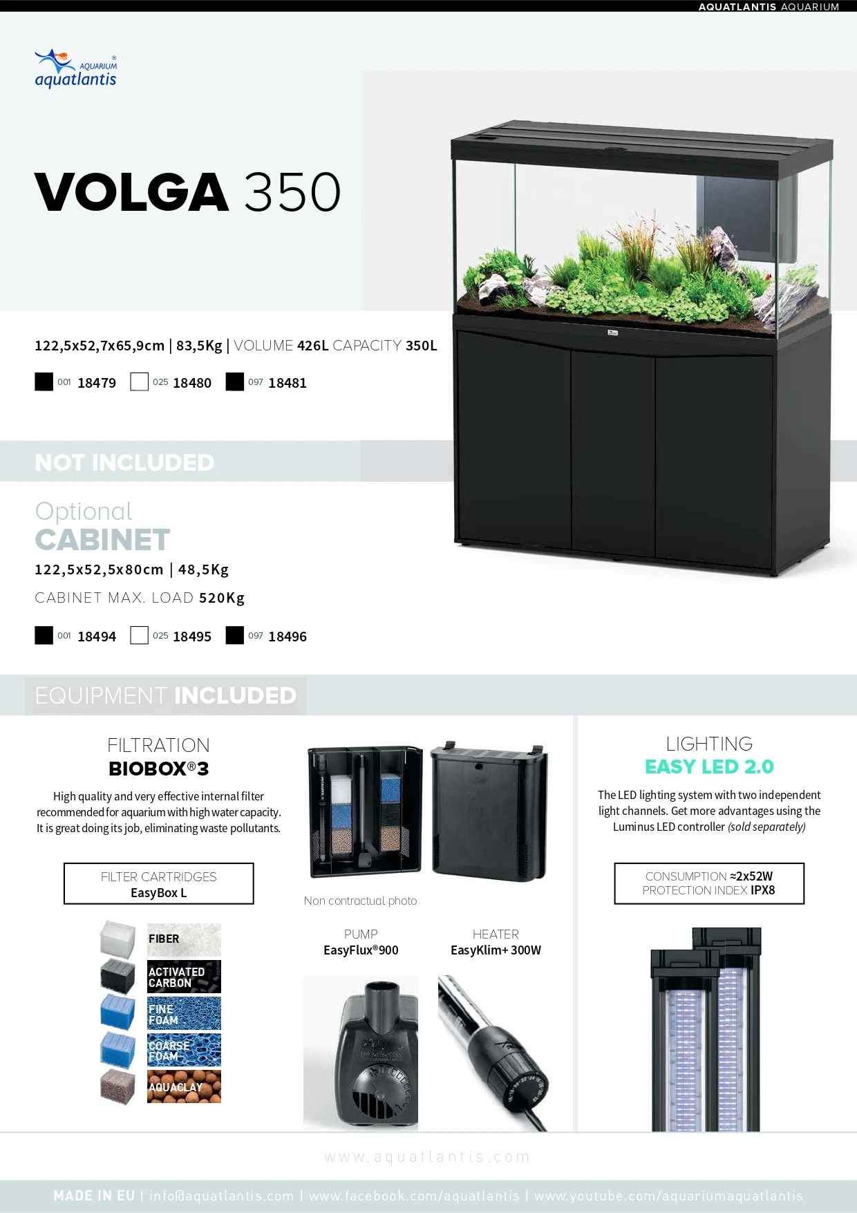 AQUATLANTIS Combinaison Volga 350 Anthracite Mate Aquarium équipé 427 L Avec Meuble Inclus 4 AQUATLANTIS Combinaison Volga 350 Anthracite Mate Aquarium équipé 427 L Avec Meuble Inclus – Image 2