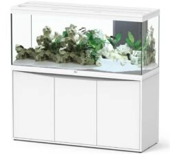 AQUATLANTIS Combinaison Volga 450 Blanc Aquarium équipé 580 L Avec Meuble Inclus