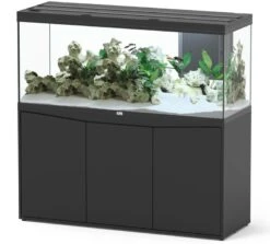 AQUATLANTIS Combinaison Volga 450 Noir Aquarium équipé 580 L Avec Meuble Inclus