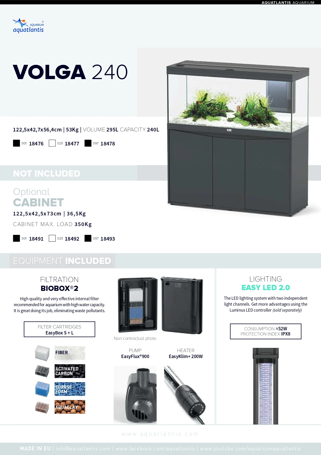 AQUATLANTIS Combinaison Volga 240 Anthracite Mate Aquarium équipé 295 L Avec Meuble Inclus 9 AQUATLANTIS Combinaison Volga 240 Anthracite Mate Aquarium équipé 295 L Avec Meuble Inclus – Image 7