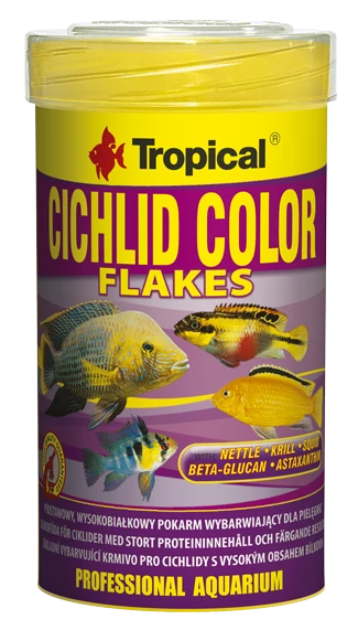 TROPICAL Cichlid Color 250ml Nourriture De Base Pour Cichlidés, Riche En Protéines Et Rehaussant La Couleur, Avec Beta-glucan Et Orties 3 TROPICAL Cichlid Color 250ml Nourriture De Base Pour Cichlidés, Riche En Protéines Et Rehaussant La Couleur, Avec Beta-glucan Et Orties