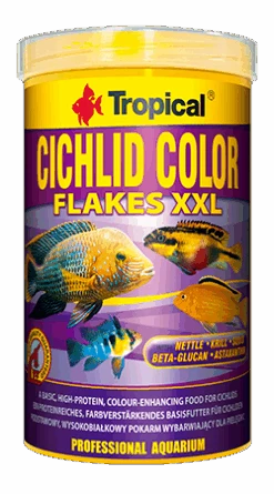 TROPICAL Cichlid Color XXL 1000ml Nourriture De Base Pour Cichlidés, Riche En Protéines Et Rehaussant La Couleur, Avec Beta-glucan Et Orties