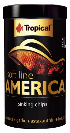 TROPICAL Soft Line America L 250 Ml Nourriture Premium En Chips Pour Poissons D'Amerique Du Nord Et Du Sud à Partir De 10 Cm