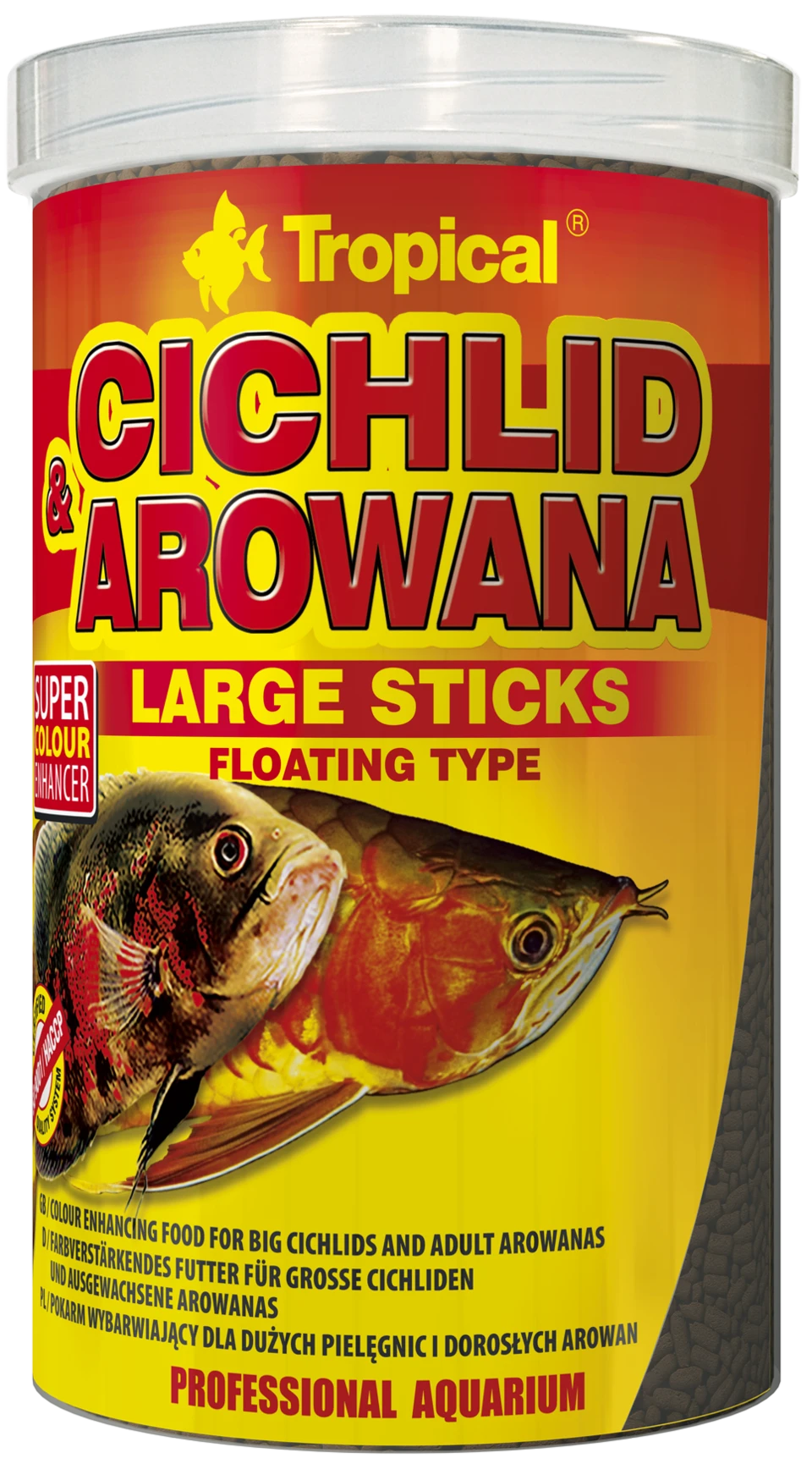 TROPICAL Cichlid & Arowana Large Sticks 1L Bâtonnets Rehaussant La Couleur, Pour Cichlidés De Grande Taille Et Arowanas Adultes 3 TROPICAL Cichlid & Arowana Large Sticks 1L Bâtonnets Rehaussant La Couleur, Pour Cichlidés De Grande Taille Et Arowanas Adultes