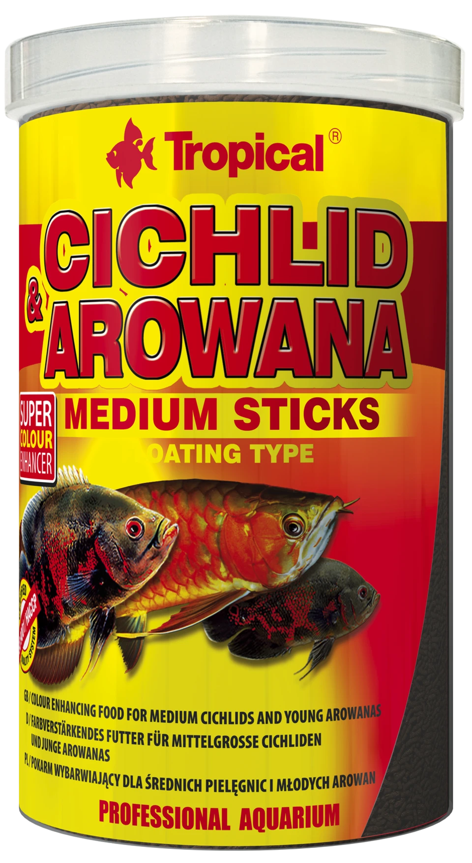 TROPICAL Cichlid & Arowana Medium Sticks 1L Bâtonnets Rehaussant La Couleur Pour Cichlidés De Taille Moyenne Et Jeunes Arowanas 3 TROPICAL Cichlid & Arowana Medium Sticks 1L Bâtonnets Rehaussant La Couleur Pour Cichlidés De Taille Moyenne Et Jeunes Arowanas