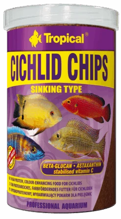 TROPICAL Cichlid Chips 1L Nourriture Rehaussant La Couleur Pour Cichlides