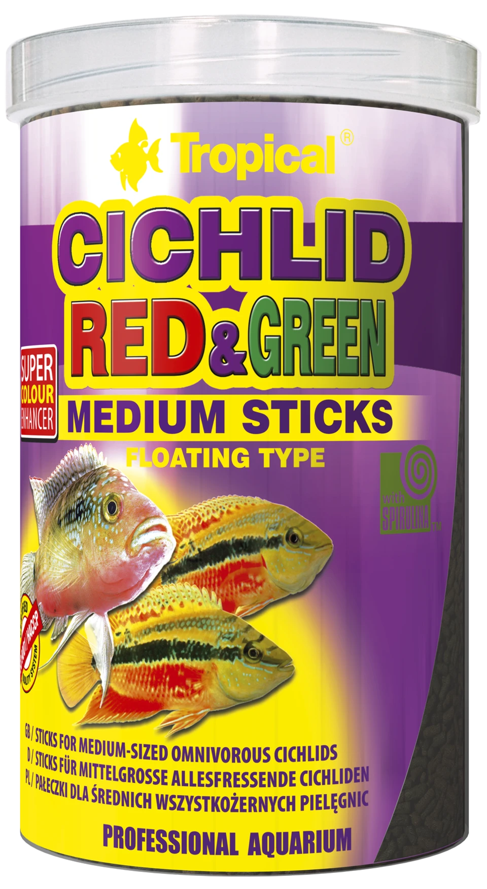 TROPICAL Cichlid Red&Green Medium Sticks 5L Bâtonnets Pour Cichlidés De Taille Moyenne, Avec Astaxanthine Et Spirulina 3 TROPICAL Cichlid Red&Green Medium Sticks 5L Bâtonnets Pour Cichlidés De Taille Moyenne, Avec Astaxanthine Et Spirulina
