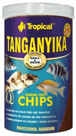TROPICAL Tanganyika Chips 1L Chips Spéciaux à Multi Ingrédients Pour Grands Cichlidés Du Lac Tanganyika