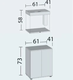 Aquarium JUWEL Lido 120 LED 61 X 41 X 58 Cm 120L - Gris, Blanc, Noir Ou Chêne Clair, Avec Ou Sans Meuble SBX -Poissons Aquariums Magasin dimensions meuble juwel lido 120 sbx