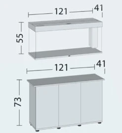 Aquarium JUWEL Rio 240 LED Dim. 121 X 41 X 55 Cm 240L - Gris, Blanc, Noir, Brun Ou Chêne Clair, Avec Ou Sans Meuble SBX -Poissons Aquariums Magasin dimensions meuble juwel rio 240 sbx