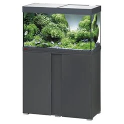 EHEIM Vivaline LED 126 L Ensemble Aquarium 80 Cm Avec Meuble Anthracite, éclairage LEDs, Chauffage Et Filtre Interne BioPower 160
