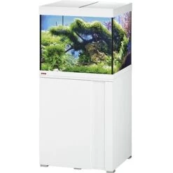 EHEIM Vivaline LED 150 L Ensemble Aquarium 60 Cm Avec Meuble Blanc, éclairage LEDs, Chauffage Et Filtre Interne BioPower 200