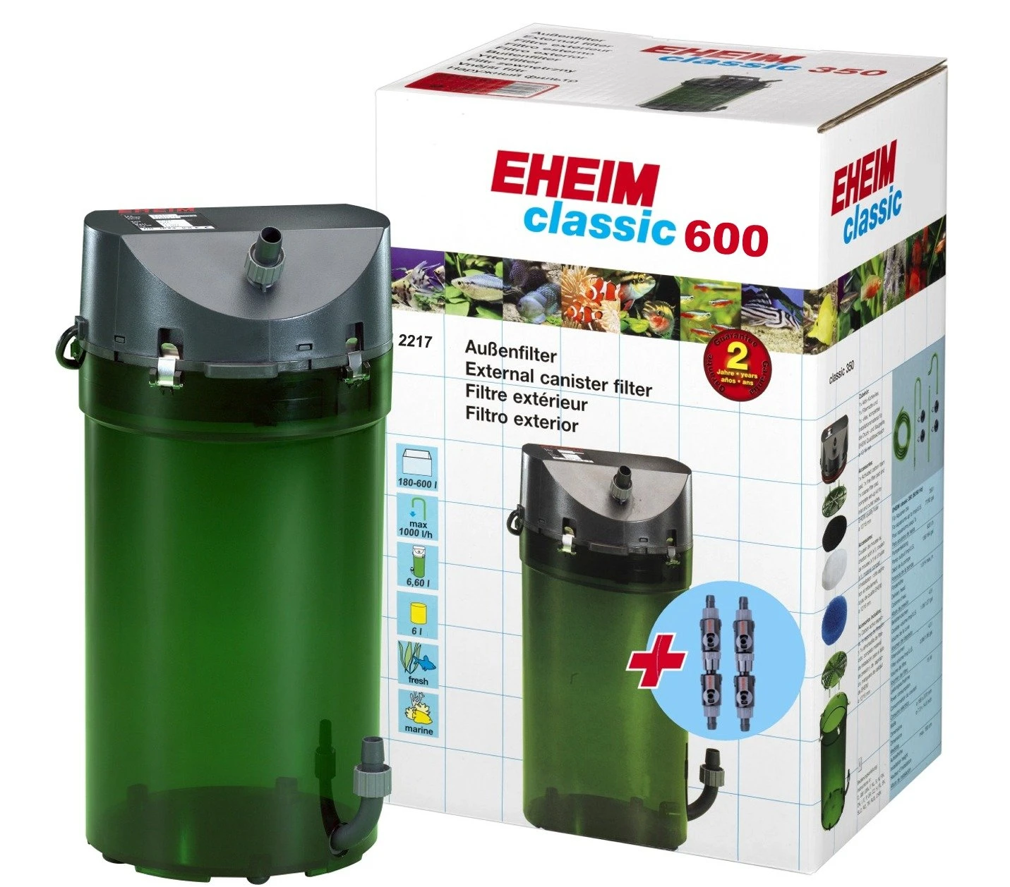 EHEIM Classic 2217 Filtre Externe Pour Aquarium Jusqu'à 600L Avec Mousses Filtrantes Et Doubles Robinets 3 EHEIM Classic 2217 Filtre Externe Pour Aquarium Jusqu'à 600L Avec Mousses Filtrantes Et Doubles Robinets