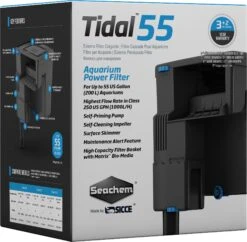SEACHEM Tidal 55 Filtre Suspendu 1000 L/h Pour Aquarium Jusqu'à 200 L