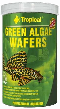 TROPICAL Green Algae Wafers 100ml Pastilles Végétales Descendantes Pour Mangeurs D'algues, Avec Spirulina