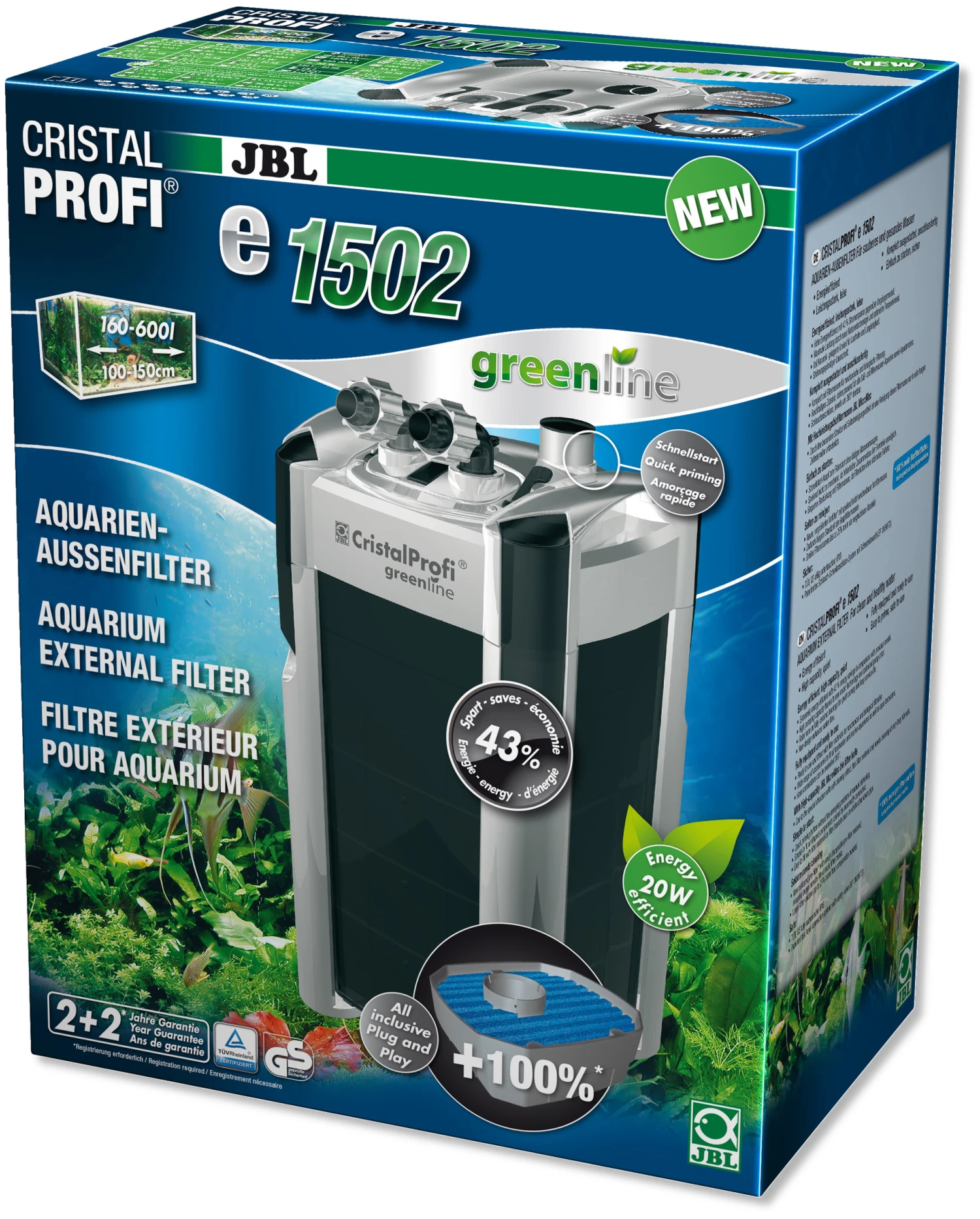 JBL CristalProfi E1502 Greenline Filtre Externe Pour Aquarium De 200 à 700 L 3 JBL CristalProfi E1502 Greenline Filtre Externe Pour Aquarium De 200 à 700 L