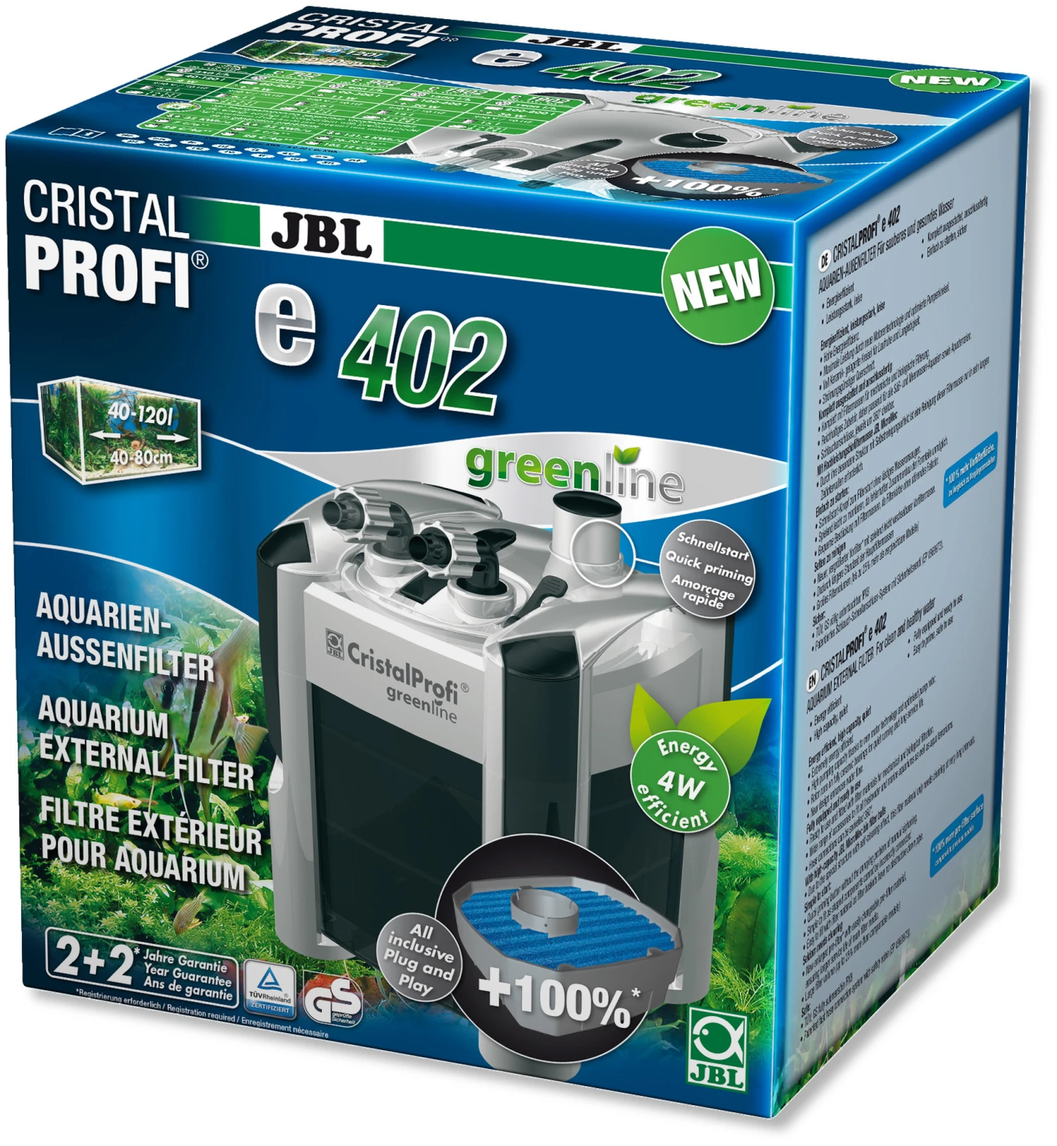JBL CristalProfi E402 Greenline Filtre Externe Pour Aquarium De 40 à 120 L 3 JBL CristalProfi E402 Greenline Filtre Externe Pour Aquarium De 40 à 120 L