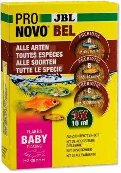 JBL ProNovo Bel Flakes Baby 3 X 10 Ml Kit De Nourriture D'élevage En Flocons Pour Alevins Vivipares De 2 à 20 Mm