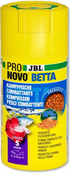JBL ProNovo Betta Grano S 100 Ml Nourriture De Base En Granulés Pour Combattants De 3 à 10 Cm