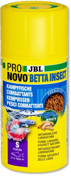 JBL ProNovo Betta Insect Stick S 100 Ml Click Nourriture En Bâtonnets Fins Pour Combattants De 3 à 10 Cm