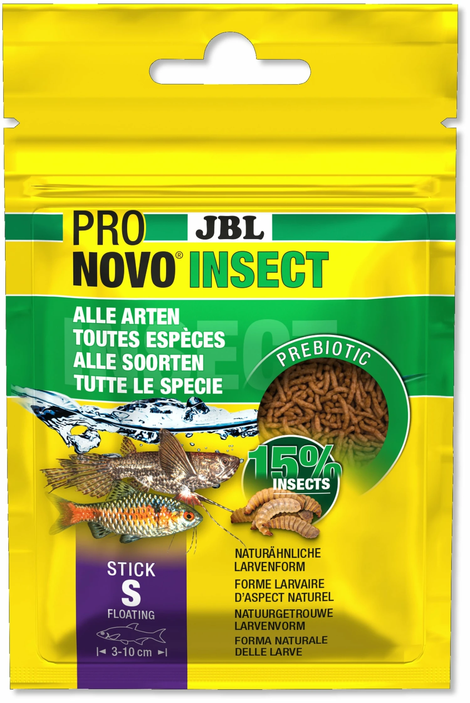 JBL ProNovo Insect Stick S 20 Ml Nourriture En Bâtonnets Pour Tous Les Poissons D'ornement De 3 à 10 Cm 3 JBL ProNovo Insect Stick S 20 Ml Nourriture En Bâtonnets Pour Tous Les Poissons D'ornement De 3 à 10 Cm