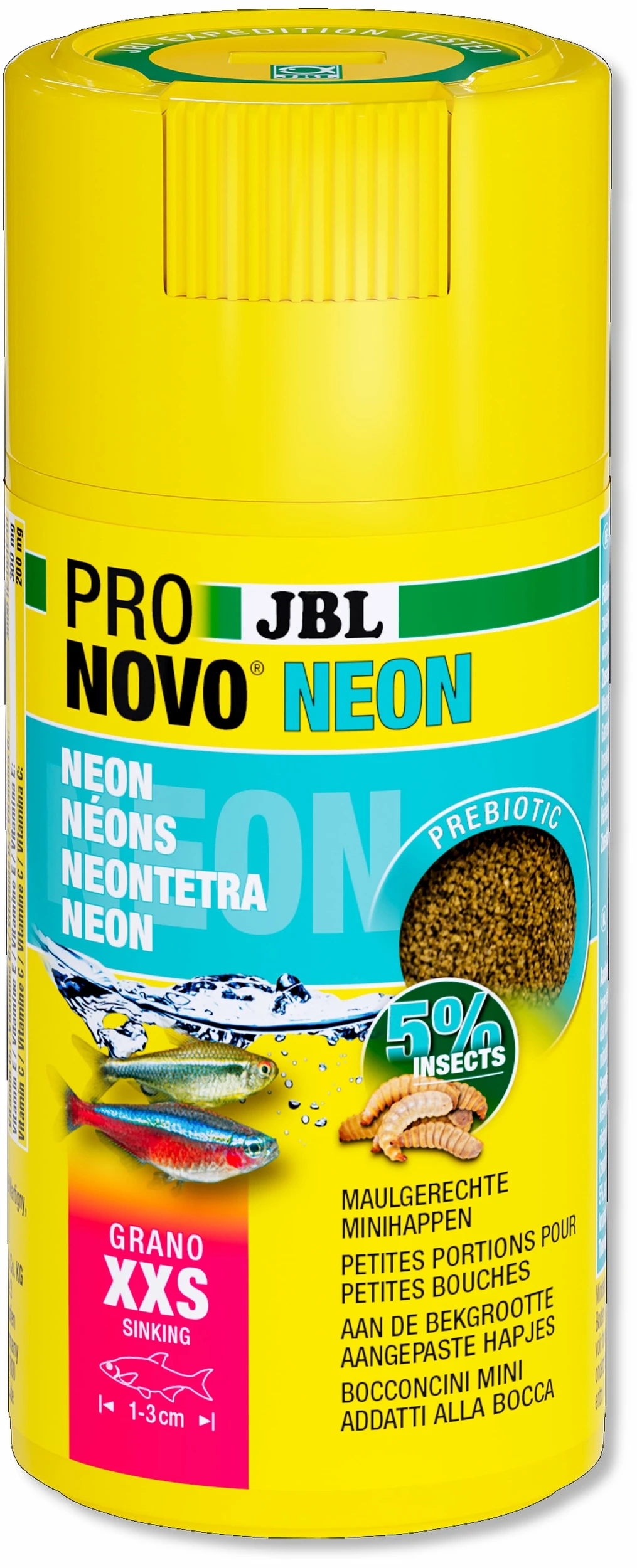 JBL ProNovo Neon Grano XXS 100 Ml Click Nourriture En Granulés Pour Néons Et Autres Petits Characins De 1 à 3 Cm 3 JBL ProNovo Neon Grano XXS 100 Ml Click Nourriture En Granulés Pour Néons Et Autres Petits Characins De 1 à 3 Cm