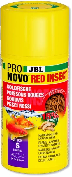 JBL ProNovo Red Insect Stick S 100 Ml Nourriture En Bâtonnets Fins Pour Poissons Rouges De 3 à 10 Cm