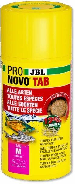JBL ProNovo Tab M 100 Ml Nourriture En Tablettes Pour Tous Poissons D'aquarium De 1 Ă 20 Cm