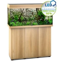 Aquarium JUWEL Rio 180 LED Dim. 100 X 41 X 50 Cm 180L - Gris, Blanc, Noir, Brun Ou Chêne Clair, Avec Ou Sans Meuble SBX -Poissons Aquariums Magasin juwel rio 180 led chene clair avec meuble