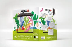 AQUAEL Leddy Mini Creative Set 30 Blanc Aquarium équipé 12,6 L - Dimensions : 28 X 15 X 30 Cm -Poissons Aquariums Magasin leddy mini packaging 122982 122983 122984 122985 865