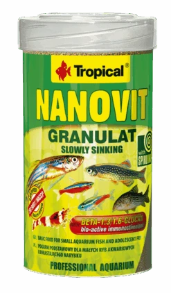TROPICAL Nanovit Granulat 100ml Nourriture De Base En Granulées Pour Petit Poissons Et Pour Frai Adolescent