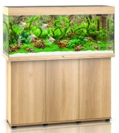 Aquarium JUWEL Rio 240 LED Dim. 121 X 41 X 55 Cm 240L - Gris, Blanc, Noir, Brun Ou Chêne Clair, Avec Ou Sans Meuble SBX -Poissons Aquariums Magasin rio 240 chene clair