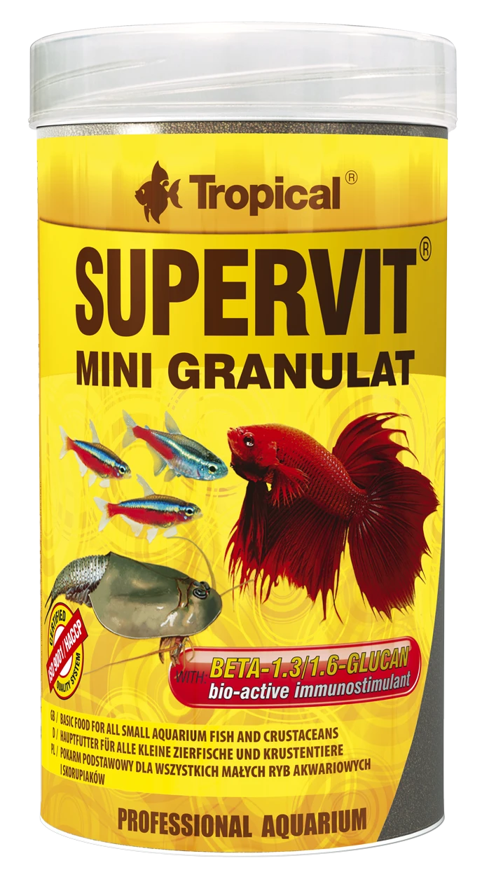 TROPICAL Supervit Mini Granulat 100ml Nourriture Petite Granulée De Base, à Multi Ingrédients, Avec Beta-glucan 3 TROPICAL Supervit Mini Granulat 100ml Nourriture Petite Granulée De Base, à Multi Ingrédients, Avec Beta-glucan