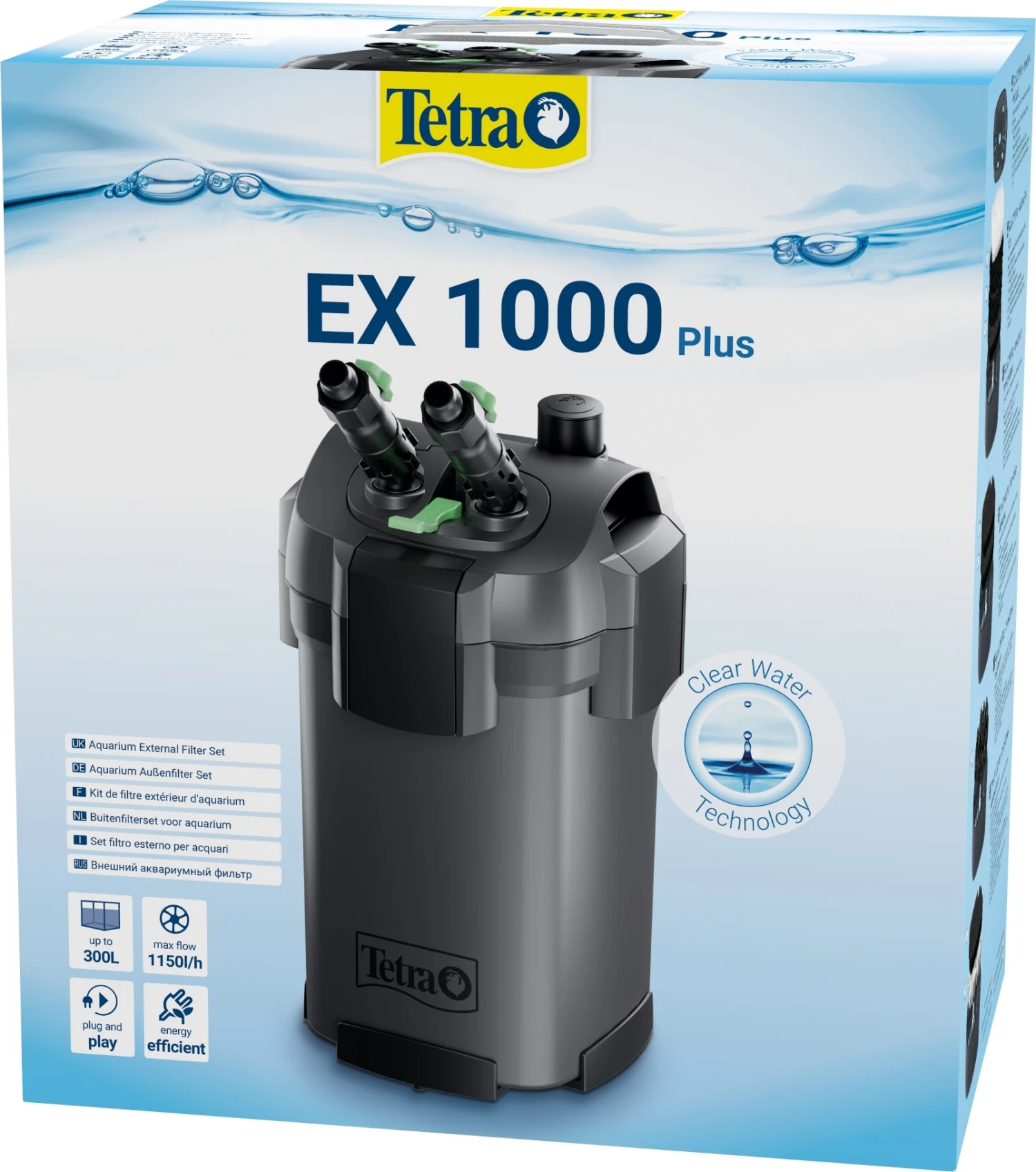 TETRA EX 1000 Plus Filtre Externe 1150 L/h Performant Et Prêt à L'emploi Pour Aquarium De 150 à 300 L